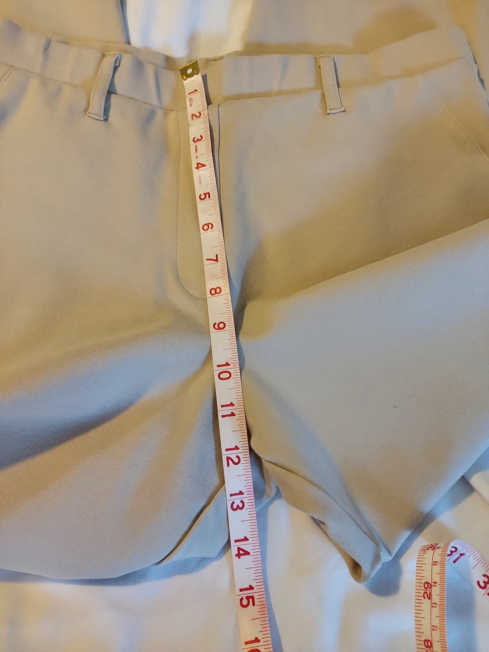 Quince Ultra-Stretch Ponte Straight Leg Ankle Pants Beige Khaki Tan Size L - Picture 6 of 9